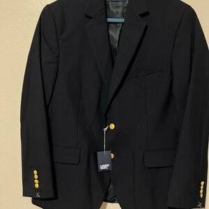 Lands' End Men's Classic Navy Blazer with Gold Buttons
